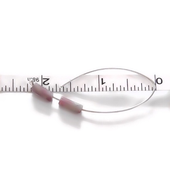 925 sterling silver rhodonite gemstone earrings - Picture 6 of 8